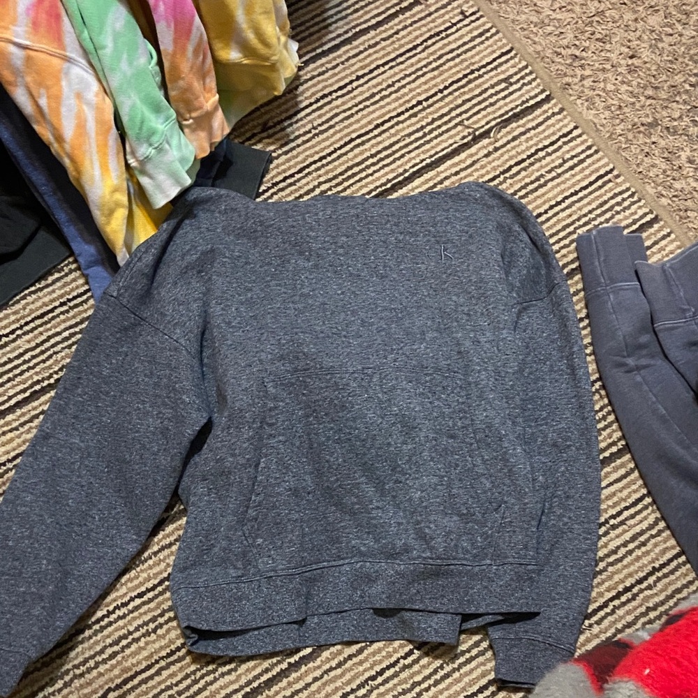 Calvin Klein Charcoal Gray Crew Neck Sweater